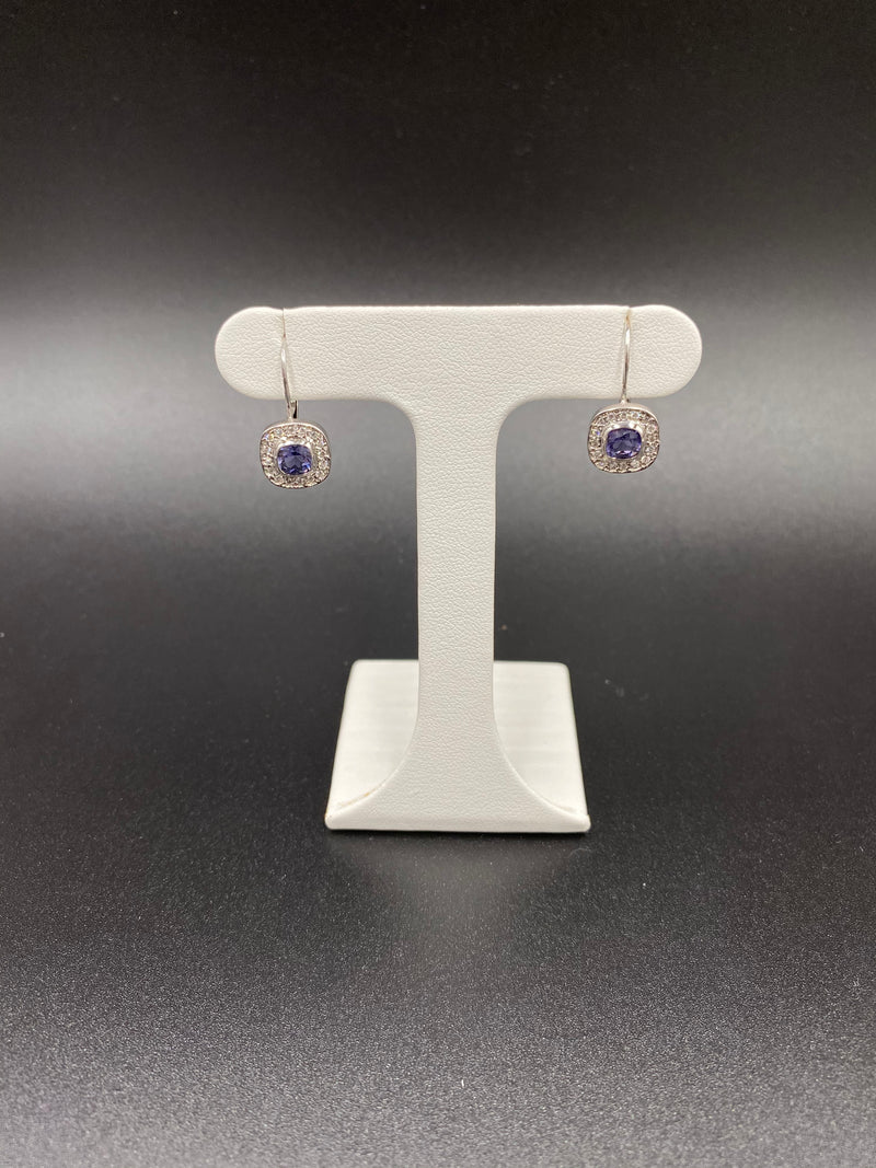 Iolite & Diamond Earrings