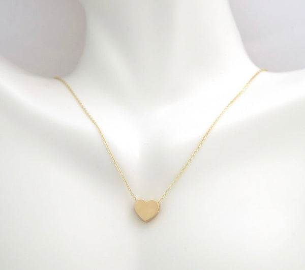 Yellow Gold Heart Necklace (14k YG 16+2” chain