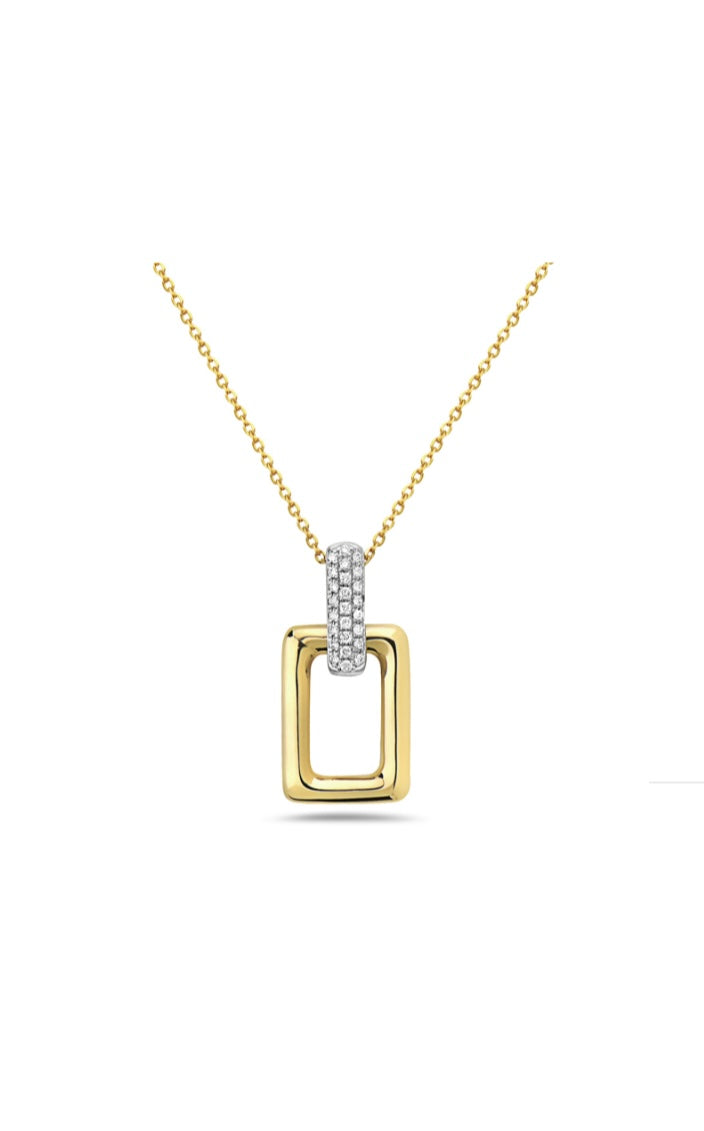 14k Yellow Gold Two-tone Diamond necklace