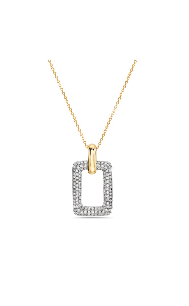 14k Two-tone Yellow Gold and White Gold Diamond Necklace