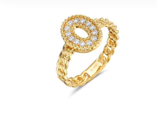 14k Yellow Gold Diamond Fashion Ring