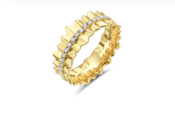 14k Yellow Gold Diamond Fashion Ring