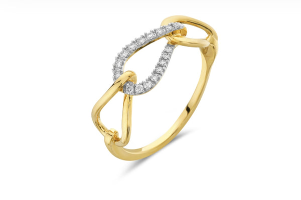 14k Yellow Gold Diamond Fashion Ring