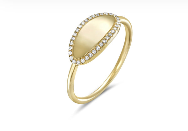 14k Yellow Gold Diamond Fashion Ring