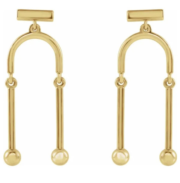 14k Yellow Gold Mobile Earrings