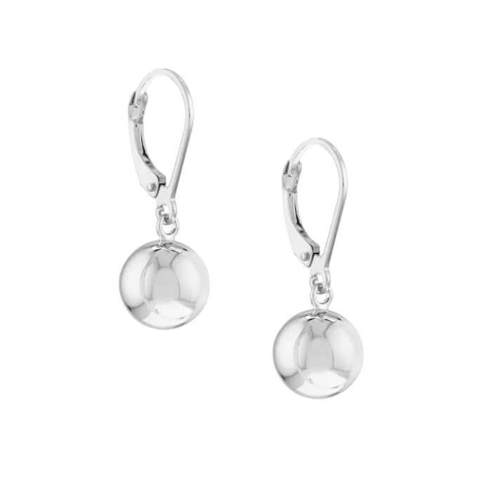 14K - 10mm Polished Ball Earrings On Leverback