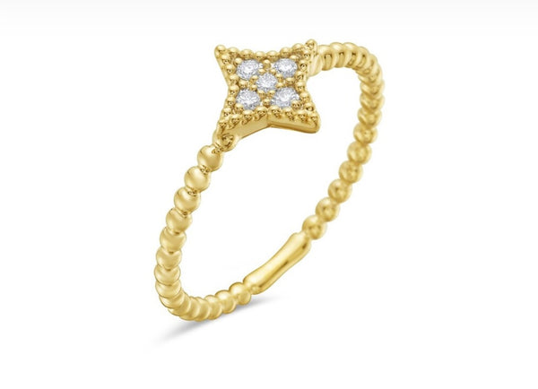 14 Karat Yellow Gold Diamond Fashion Ring