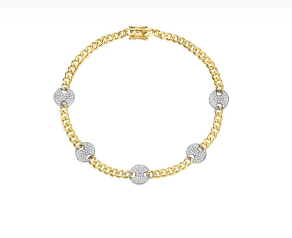 14 Karat Two-tone Diamond Bracelet