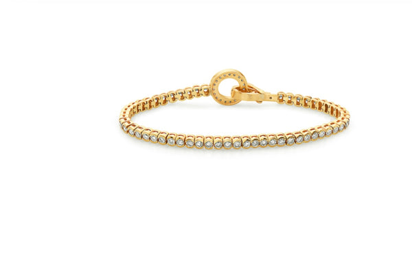 14 Karat Yellow Gold Natural Diamond Bracelet 81RD=3.75