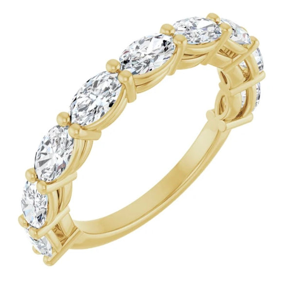 14K Yellow 2 1/4 CTW Natural Diamond Oval Band