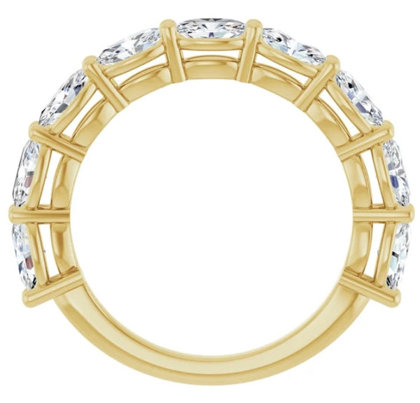 14K Yellow 2 1/4 CTW Natural Diamond Oval Band