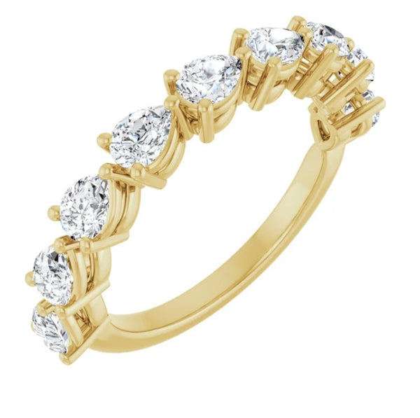 14K Yellow 1 1/4 CTW Natural Diamond Pear Band