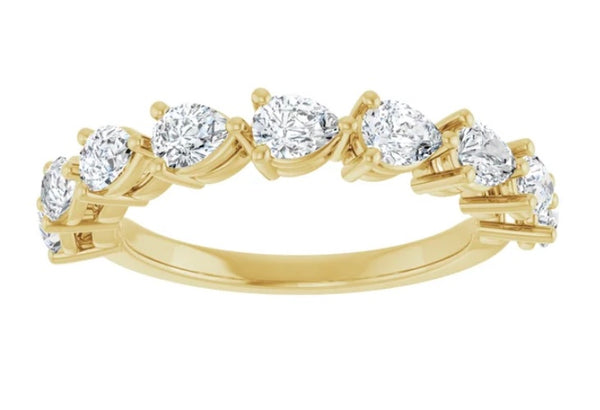 14K Yellow 1 1/4 CTW Natural Diamond Pear Band
