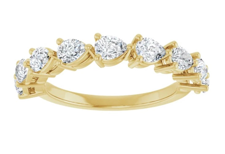 14K Yellow 1 1/4 CTW Natural Diamond Pear Band