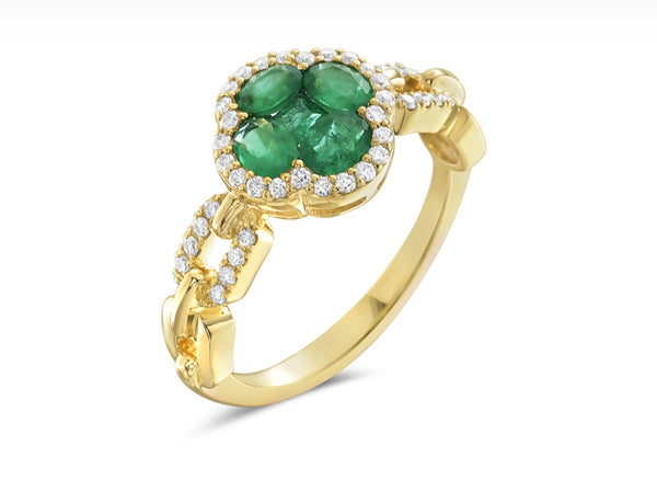 14 k Yellow Gold Emerald Fashion Ring