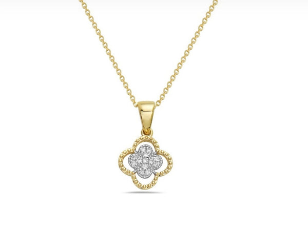 14 Karat Two-tone Diamond Pendant Necklace