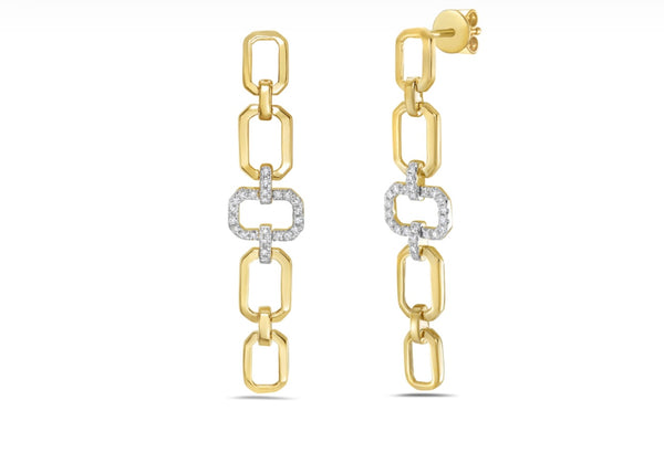 14 Karat Yellow Gold Diamond Earring