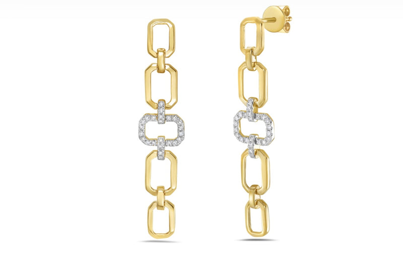 14 Karat Yellow Gold Diamond Earring