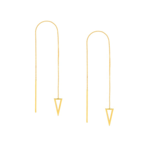 14KYG Open Pyramid Threader Earrings