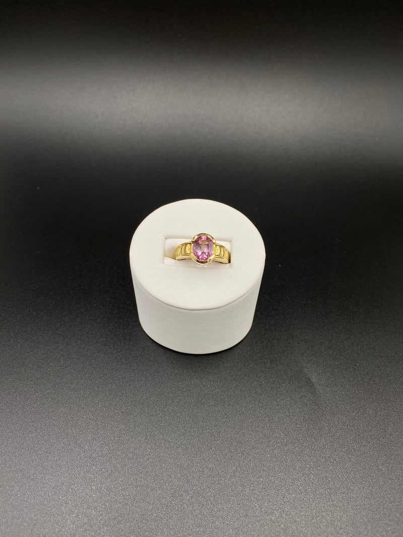 Pink Topaz & Diamond Ring