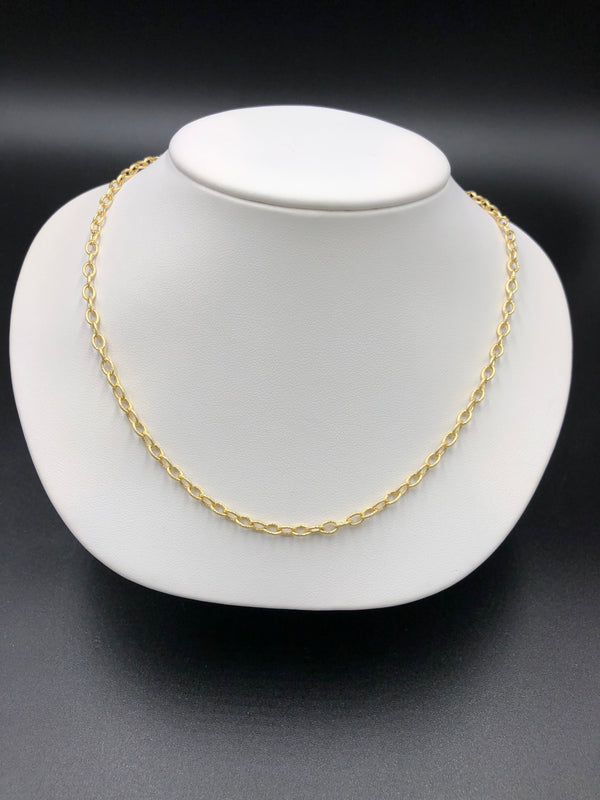Textured Oval Link Necklace