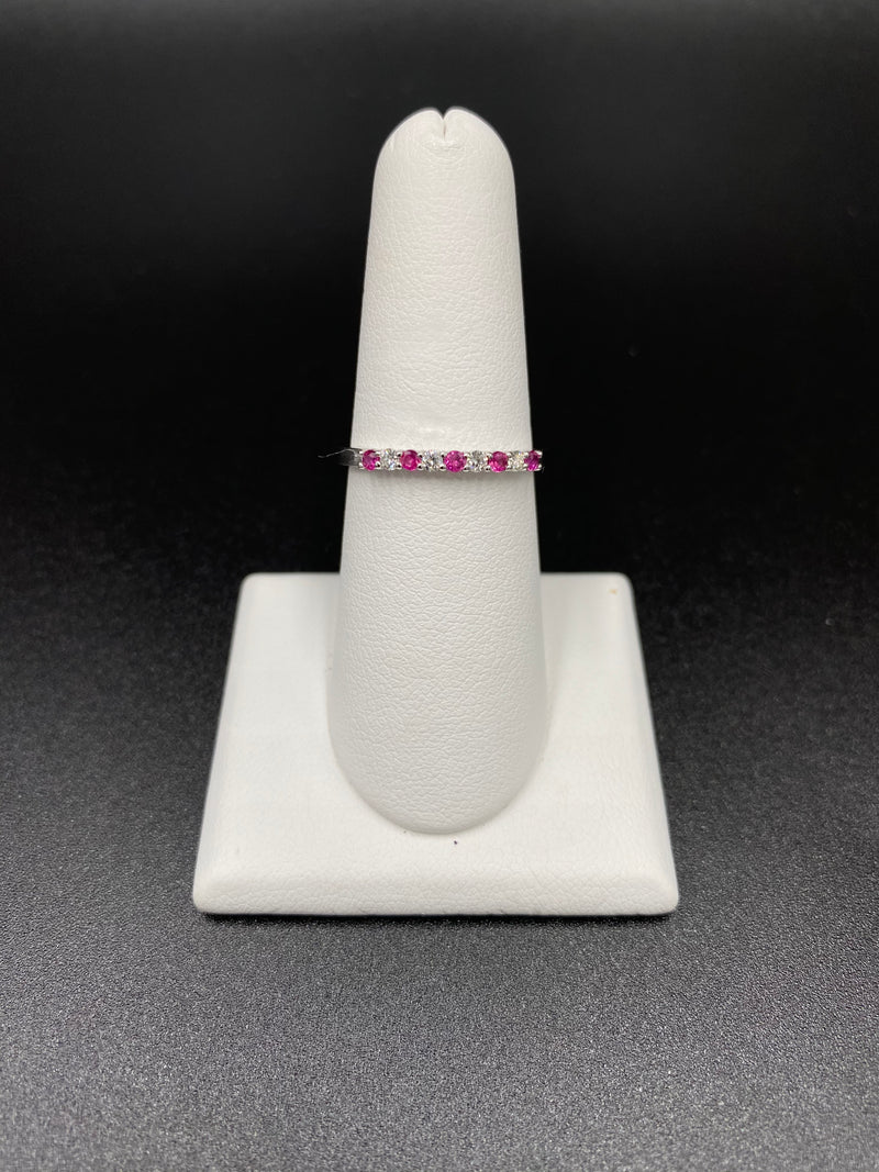 Ruby & Diamond Stackable Band