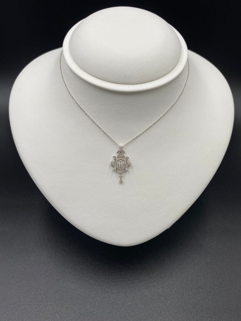 Vintage Inspired Diamond Drop Pendant