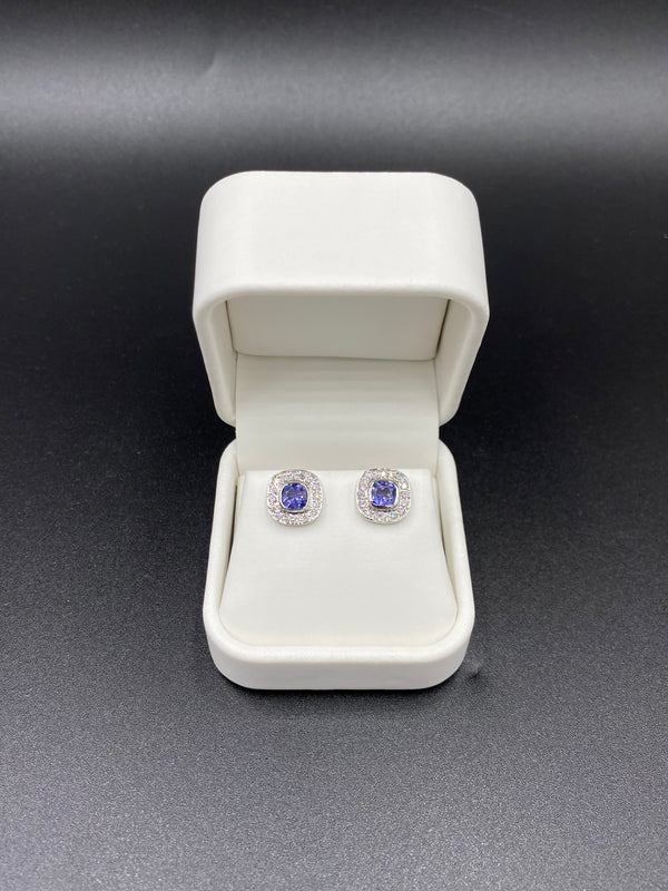 Iolite & Diamond Earrings